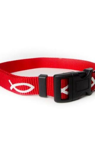 720011900228 Red Non Padded Ichthus Collar Medium