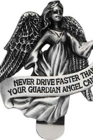 785525046435 Never Drive Faster Angel Visor Clip