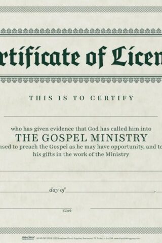 9780805472684 Certificate Of License Minister